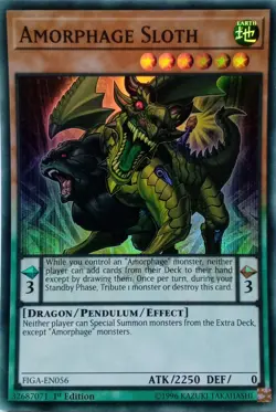 FIGA-EN056 AMORPHAGE SLOTH SUPER RARE 1ST EDITION YuGiOh CARD - Image 1