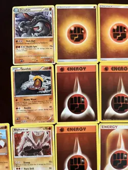 Pokemon Trading Card Lot Fight Type Machamp Energy Trapinch Donphan Rhyhorn - Image 4