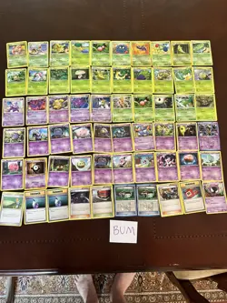 Pokemon Card Lot Dark Bug Poison Type Beedrill Cofagrigus Golett Kakuna Trainer - Image 1