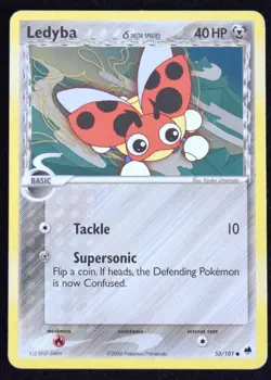 Pokemon TCG Ledyba 53/101 2006 EX Dragon Frontiers Rare Card - MP - Image 1