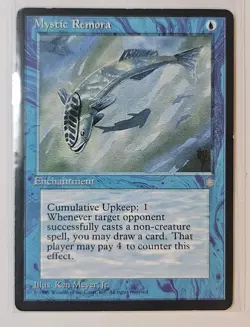 MTG Card - Mystic Remora - Ice Age - Played Condition Magic the Gathering 1995 - Image 1