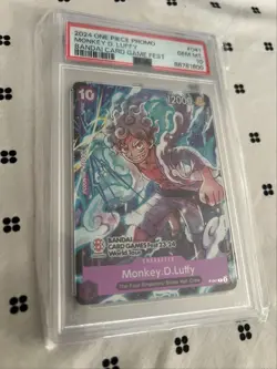 2024 ONE PIECE BANDAI CARD GAME FEST MONKEY D. LUFFY ENGLISH PROMO P-041 PSA 10 - Image 1