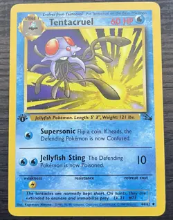 1st Edition Tantacruel 44/62 Pokemon TCG WOTC Base Set Fossil LP - Image 1