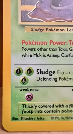Muk Pokemon TCG Fossil Set Unlimited 1999 13/62 Holo Rare LP - Image 5