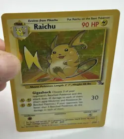 Pokemon TCG Raichu Fossil 14/62 Holo Unlimited Holo Rare MP - Image 2