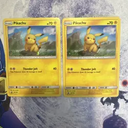 Pokemon Sun & Moon Pikachu SM183 Black Star Promo Cosmos Holo 2 Qty LP+🌀 Swirls - Image 1