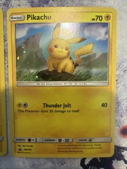 Pokemon Sun & Moon Pikachu SM183 Black Star Promo Cosmos Holo 2 Qty LP+🌀 Swirls - Image 3