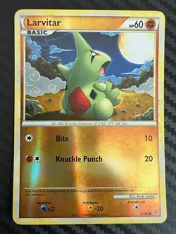 Pokemon TCG Larvitar 51/95 Reverse Holo Unleashed NM - Image 1
