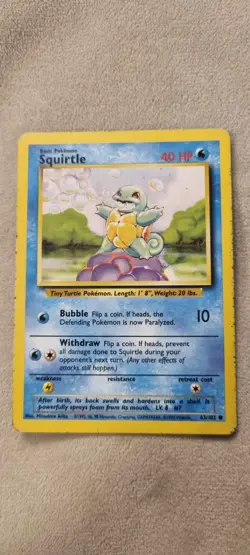 Squirtle - Pokemon TCG - MP - Common - Base Set 63/102 - Image 1