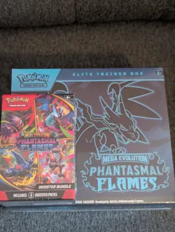 Pokemon TCG - Mega Evolution - Phantasmal Flames - ETB + BOOSTER Bundle - Image 1
