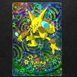 topps Pokemon TV Animation Series Vending Sticker Prism RARE #65 Alakazam Stars - Image 1