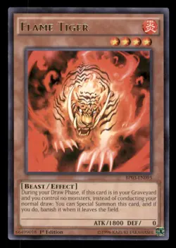 Yugioh Flame Tiger #BP03-EN095 Battle Pack 3: Monster League LP - Image 1