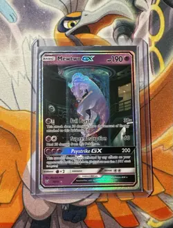 Pokemon Mewtwo GX TCG Shining Legends Holo Card 78/73 Secret Rare LP - Image 1