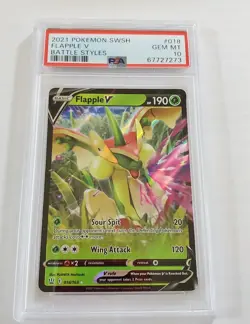 PSA 10 GEM MINT Flapple V SWSH #18 Battle Styles Pop 4 New Slab 2021 Full Art - Image 1