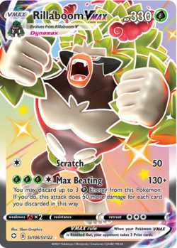 Rillaboom VMAX SV106/SV122 Pokemon TCG SW&SH Shining Fates Full Art Shiny NM - Image 1