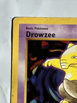 Pokemon WOTC 1st Edition Shadowless Drowzee Base Set 49/102 MP - Image 2
