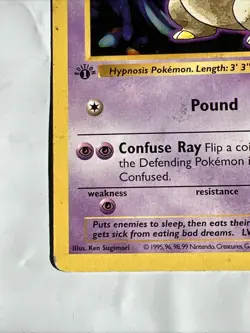 Pokemon WOTC 1st Edition Shadowless Drowzee Base Set 49/102 MP - Image 5