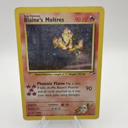 Pokemon TCG Blaine's Moltres Gym Heroes Holo Card 1/132 Unlimited Rare - Image 1