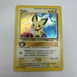 Pokemon TCG Pichu 12/111 Unlimited Holo Rare Neo Genesis Swirl - Image 1