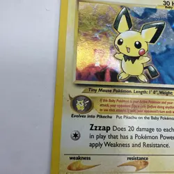 Pokemon TCG Pichu 12/111 Unlimited Holo Rare Neo Genesis Swirl - Image 4