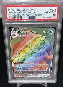 2020 Pokemon SWSH Champion's Path Drednaw VM #075/073 PSA 10 - Image 1