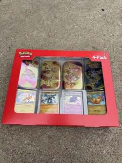 Pokemon TCG 151 Mini Tins 4 Pack + 4 Promos NIB Sealed Sams Club Exclusive NEW - Image 1