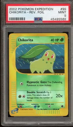 Pokemon Chikorita Expedition Reverse Holo #99 PSA 9 Mint - Image 1