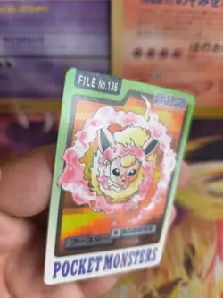 Pokemon Karte Card japanese carddass Pocket monsters 1997 Flareon Flamara Exc - Image 3