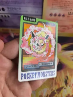 Pokemon Karte Card japanese carddass Pocket monsters 1997 Flareon Flamara Exc - Image 4
