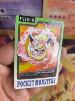 Pokemon Karte Card japanese carddass Pocket monsters 1997 Flareon Flamara Exc - Image 5