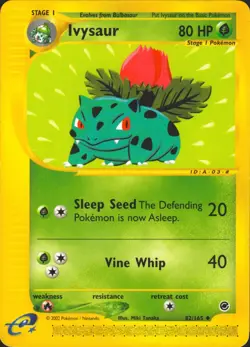 Ivysaur 82/165 Uncommon Expedition Pokemon Card NM - Image 1