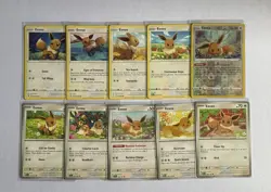 Pokemon Eevee 10 Card Lot - Sword & Shield And Scarlet & Violet Era - CUTE - Image 1