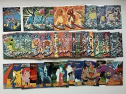 Pokemon Topps Cards Series 1 Black Logo COMPLETE SET 90/90 LP - Image 1