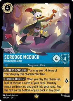 Lorcana Scrooge McDuck - Resourceful Miser NM Cold Foil Archazia's Island - Image 1