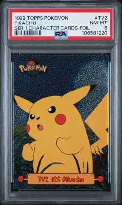 1999 TOPPS POKEMON SERIES 1 CHARACTER CARDS #TV2 PIKACHU SER.1 FOIL - Image 1