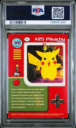 1999 TOPPS POKEMON SERIES 1 CHARACTER CARDS #TV2 PIKACHU SER.1 FOIL - Image 2