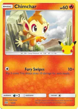 Pokemon TCG Card - Chimchar 12/25 Non Holo | McDonald’s Promo Set | NM/MINT! - Image 1