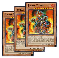 Yugioh - Jurrac Titano x 3 - 1st Edition Rare NM - Plus Free Holographic Card - Image 1