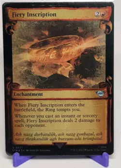 Mtg FOIL Fiery Inscription Showcase Lord Of The Rings Lotr Uncommun 0577 - Image 1