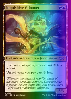 MTG Inquisitive Glimmer (217/499) Duskmourn House of Horror LP FOIL - Image 1