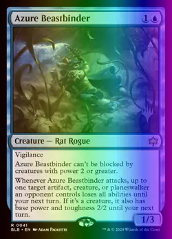 MTG Magic the Gathering Azure Beastbinder (41p/160) Bloomburrow Promos LP FOIL - Image 1