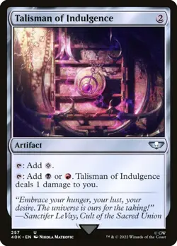 MTG Magic the Gathering Talisman of Indulgence (257/658) Warhammer 40,000 LP - Image 1