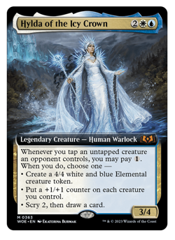 MTG: Borderless FOIL Hylda of the Icy Crown: Mythic - Wilds of Eldraine (WOE) NM - Image 1