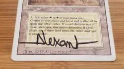 1x Savannah, Revised Edition, Signed by Rob Alexander, MP/HP Played, Magic MTG - Image 4