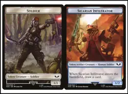 MTG - Soldier (003), Sicarian Infiltrator Double-sided Token - Warhammer 40K - Image 1