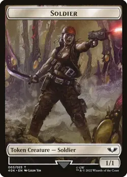 MTG - Soldier (003), Sicarian Infiltrator Double-sided Token - Warhammer 40K - Image 2