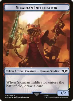 MTG - Soldier (003), Sicarian Infiltrator Double-sided Token - Warhammer 40K - Image 3