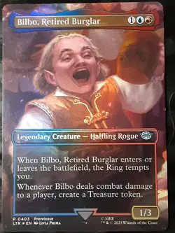 Bilbo Retired Burglar Borderless FOIL , Lord of the Rings ,NM, MTG,FREE SHIPPING - Image 1