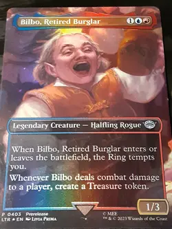 Bilbo Retired Burglar Borderless FOIL , Lord of the Rings ,NM, MTG,FREE SHIPPING - Image 2