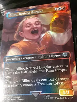 Bilbo Retired Burglar Borderless FOIL , Lord of the Rings ,NM, MTG,FREE SHIPPING - Image 3